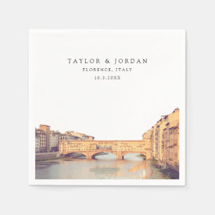 Florence Italy Wedding Paper Cocktail Napkin