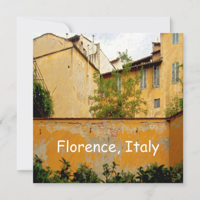 Florence Italy - Yellow Architecture flat card (Front)
