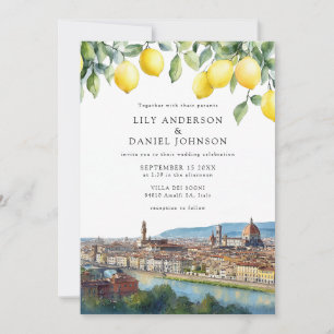 Florence Lemons Italian QR Code Wedding Invitation