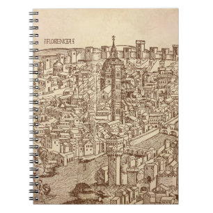 Florence, Mediaeval Woodcut Spiral Notebook