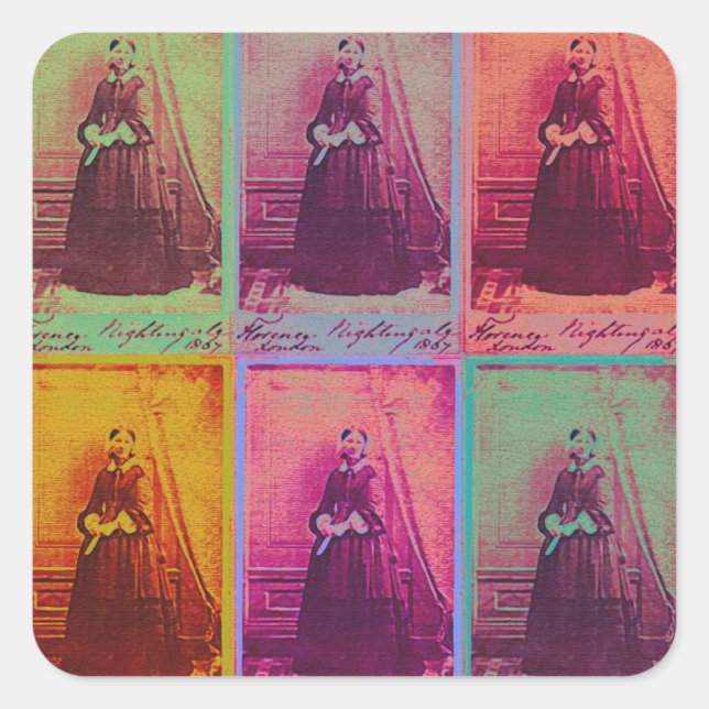 Florence Nightingale Colours Square Sticker (Front)