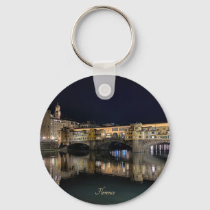 Florence riverside at night, travel key ring