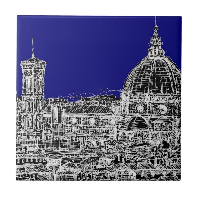 Florence royal blue tile (Front)