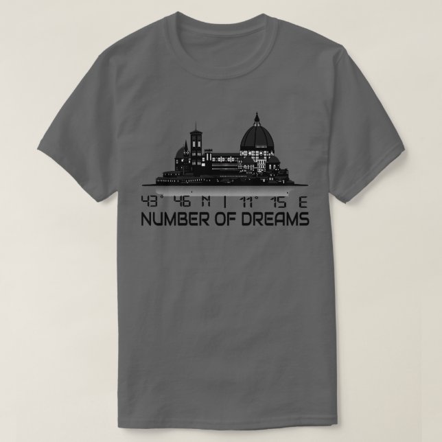 Florence Skyline GPS Coordinates Dream City T-Shirt (Design Front)
