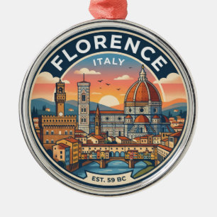 Florence Skyline Italy Metal Tree Decoration