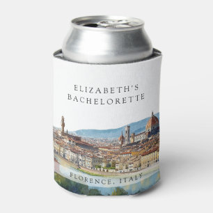 Florence Skyline Watercolor Bachelorette Weekend Can Cooler