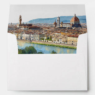Florence Skyline Wedding Return Address Envelope