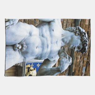 Florence Statue of David With Love Quote Tea Towel