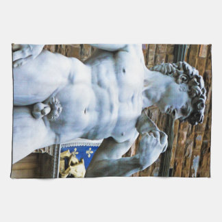 Florence Statue of David With Love Quote Tea Towel