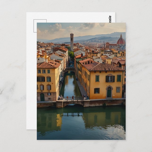 Florence watercolor art postcard (Front/Back)