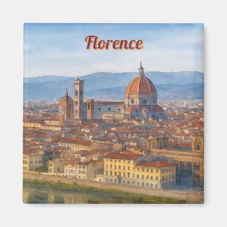 Florence Watercolor Skyline Magnet