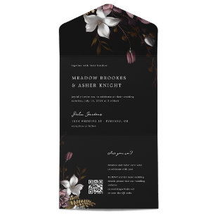 Florence Wedding Invitation With QR Code RSVP