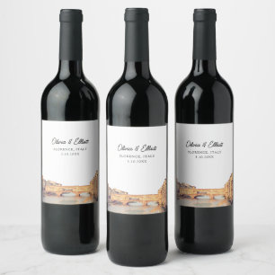 Florence Wedding Italy Favour Personalised Wine Label