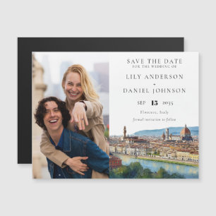 Florence Wedding Photo Save The Date Magnetic Invitation