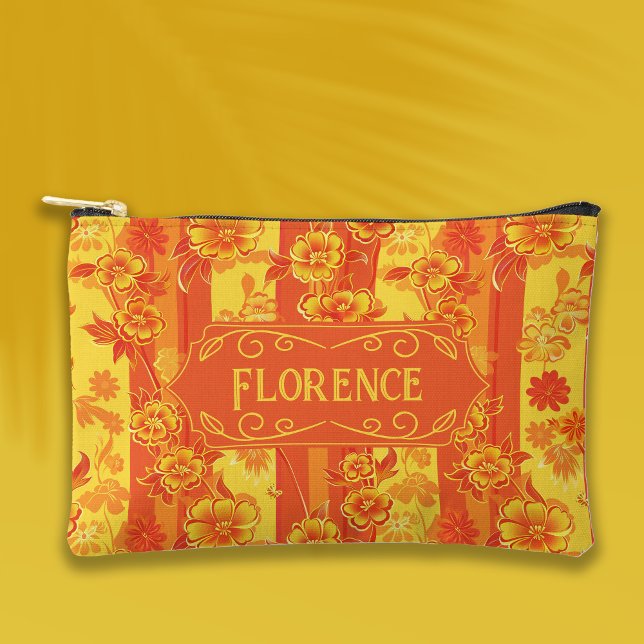 Florence Yellow and Orange Floral Accessory Pouch (Creator Uploaded)