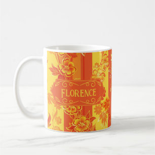 Florence Yellow and Orange Floral Coffee Mug