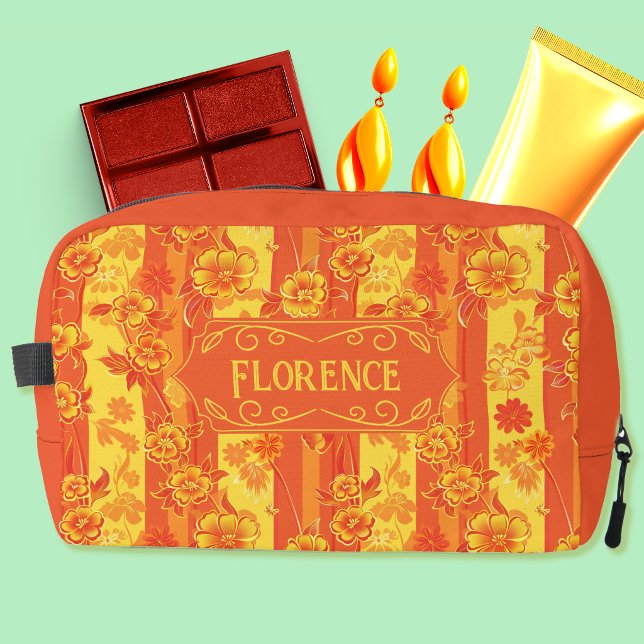 Florence Yellow and Orange Floral Dopp Kit (Creator Uploaded)