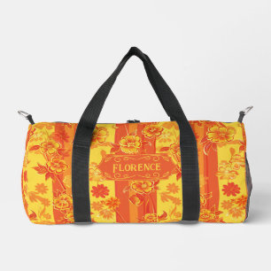 Florence Yellow and Orange Floral Duffle Bag