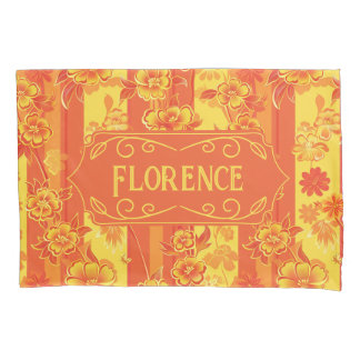 Florence Yellow and Orange Floral Pillowcase