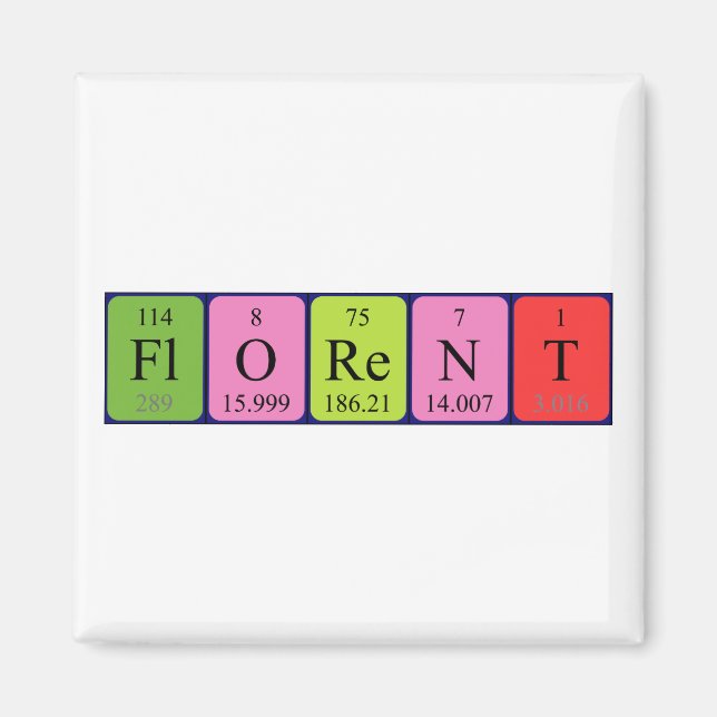 Florent periodic table name magnet (Front)