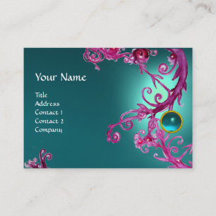 FLORENTINE BAROQUE MONOGRAM GEM blue aquamarine Business Card