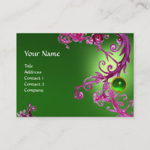 FLORENTINE BAROQUE MONOGRAM GEM green purple red Business Card