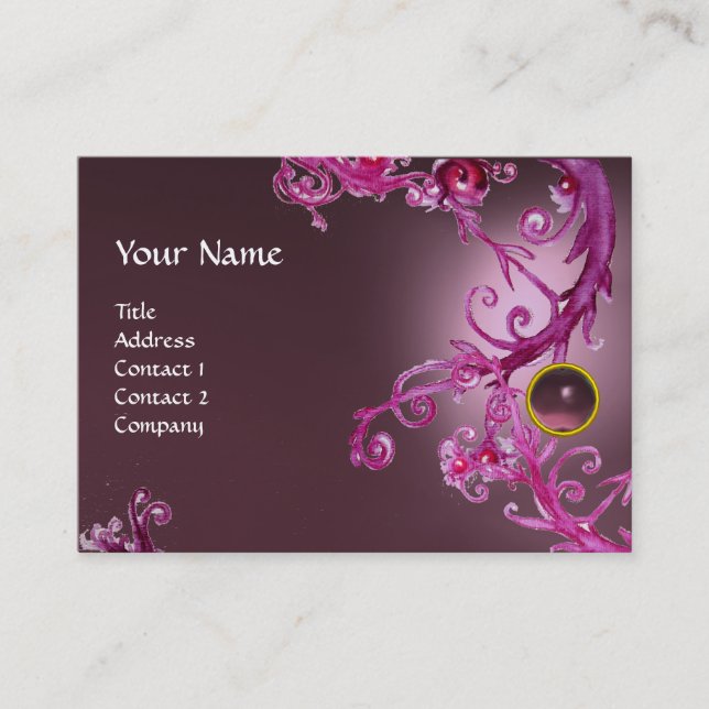 FLORENTINE BAROQUE MONOGRAM GEM  purple amethyst Business Card (Front)