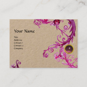 FLORENTINE BAROQUE MONOGRAM GEM purple linen Business Card