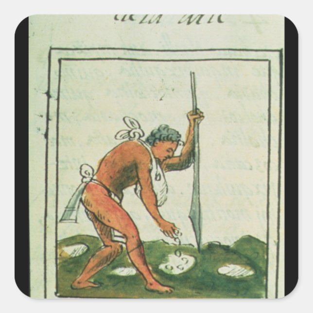 Florentine Codex' by Bernardino de Sahagun Square Sticker (Front)