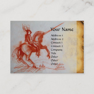 FLORENTINE KNIGHT ON HORSEBACK Monogram Business Card