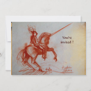 FLORENTINE KNIGHT ON HORSEBACK parchment ice Invitation