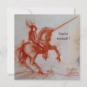 FLORENTINE KNIGHT ON HORSEBACK parchment ice Invitation