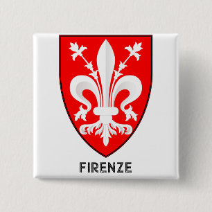 Florentine Lily Coat of Arms Fine Art 15 Cm Square Badge