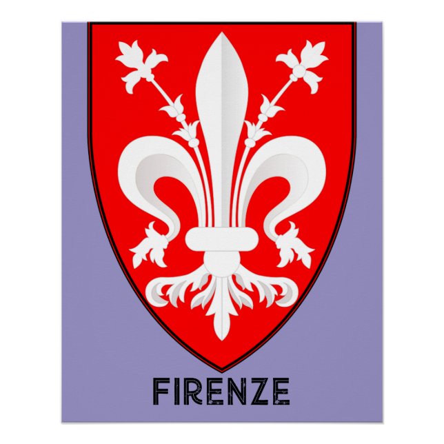 Florentine Lily Coat of Arms Fine Art Poster (Front)
