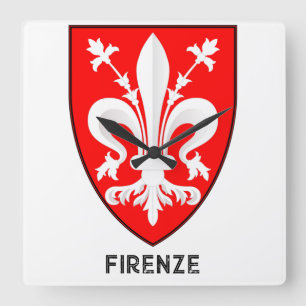 Florentine Lily Coat of Arms Fine Art Square Wall Clock