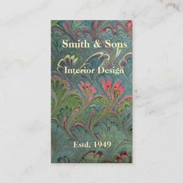 Florentine Marbling Abstract Business Card (Front)