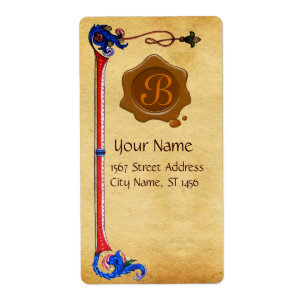 FLORENTINE PARCHMENT BROWN WAX SEAL MONOGRAM