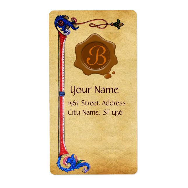 FLORENTINE PARCHMENT BROWN WAX SEAL MONOGRAM (Front)