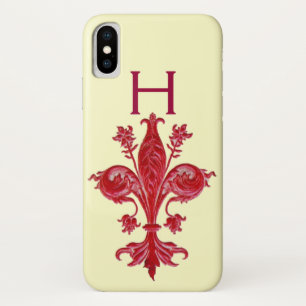FLORENTINE RED LILY FLEUR DE LIS Case-Mate iPhone CASE