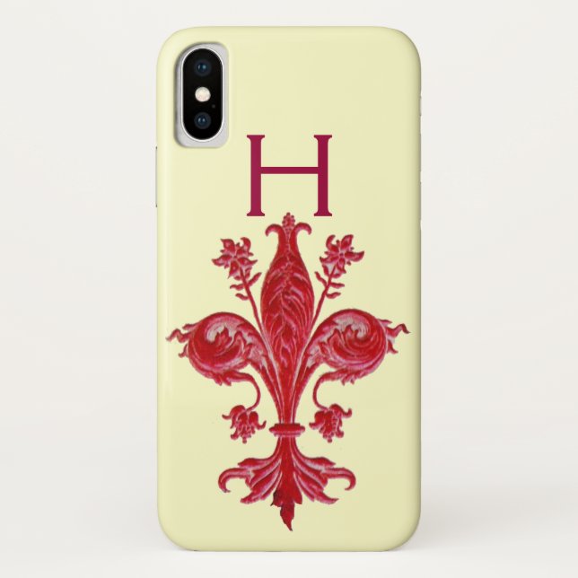 FLORENTINE RED LILY FLEUR DE LIS Case-Mate iPhone CASE (Back)