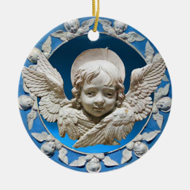 FLORENTINE RENAISSANCE ANGEL CERAMIC TREE DECORATION (Front)