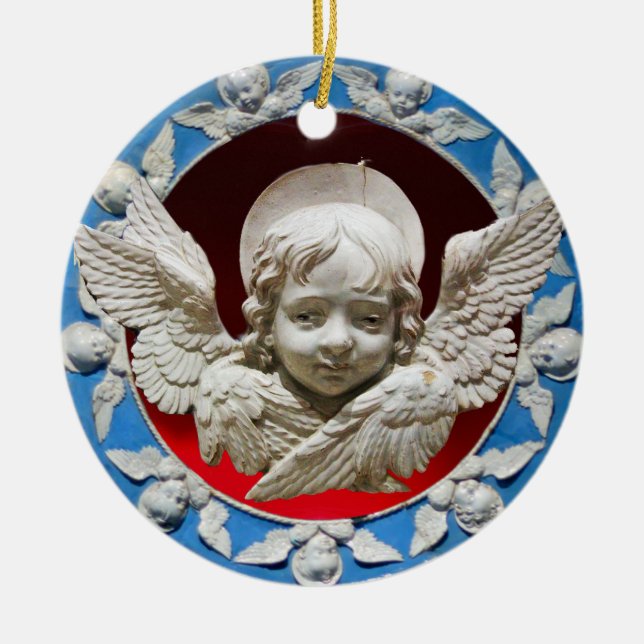 FLORENTINE RENAISSANCE ANGEL CERAMIC TREE DECORATION (Front)