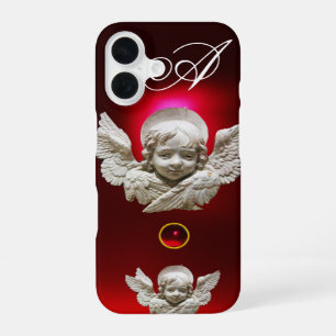 FLORENTINE RENAISSANCE ANGEL Red Ruby Monogram iPhone 16 Case