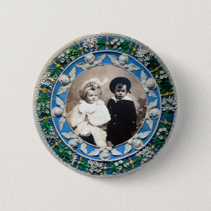 FLORENTINE RENAISSANCE  ANGELS , PHOTO TEMPLATE 6 CM ROUND BADGE