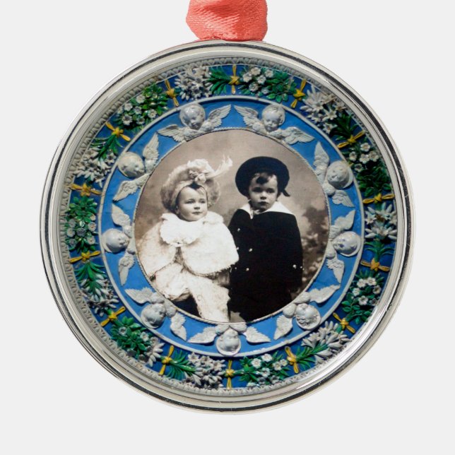 FLORENTINE RENAISSANCE  ANGELS , PHOTO TEMPLATE METAL TREE DECORATION (Front)