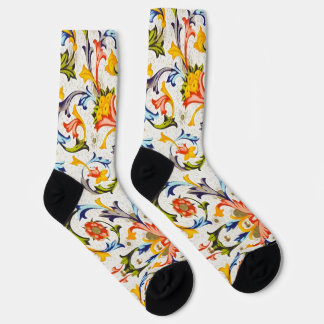 FLORENTINE RENAISSANCE FLORAL SWIRLS,FLOWERS  SOCKS