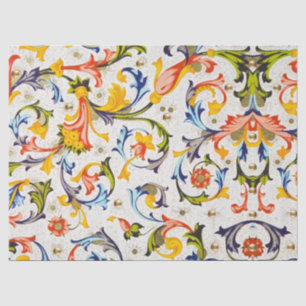 FLORENTINE RENAISSANCE FLORAL SWIRLS,FLOWERS TISSUE PAPER