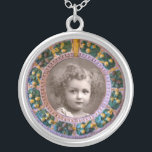 FLORENTINE  RENAISSANCE FLOWERS PHOTO TEMPLATE SILVER PLATED NECKLACE<br><div class="desc">Elegant , classic, vibrant Renaissance fine art , masterpiece from Bottega della Robbia  ( Florence - Italy  ) in bright brown, yellow, green, colours  .</div>