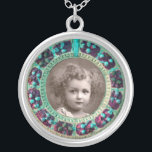 FLORENTINE  RENAISSANCE FLOWERS PHOTO TEMPLATE SILVER PLATED NECKLACE<br><div class="desc">Elegant , classic, vibrant Renaissance fine art , masterpiece from Bottega della Robbia  ( Florence - Italy  ) in bright brown, yellow, green, blue, colours  .</div>