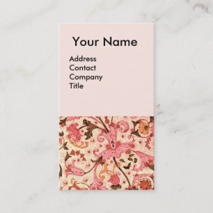 FLORENTINE RENAISSANCE PINK FLORAL SWIRLS,FLOWERS BUSINESS CARD